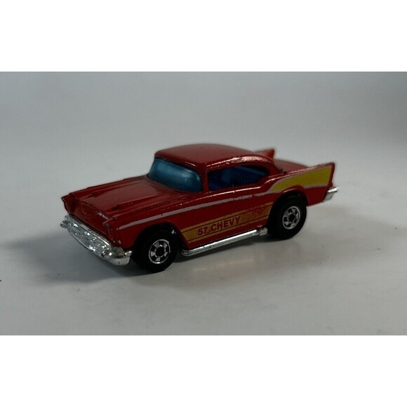 Vtg Hot Wheels 1976, 57 Chevy Hong Kong Red Yellow Nice! - Picture 7 of 8